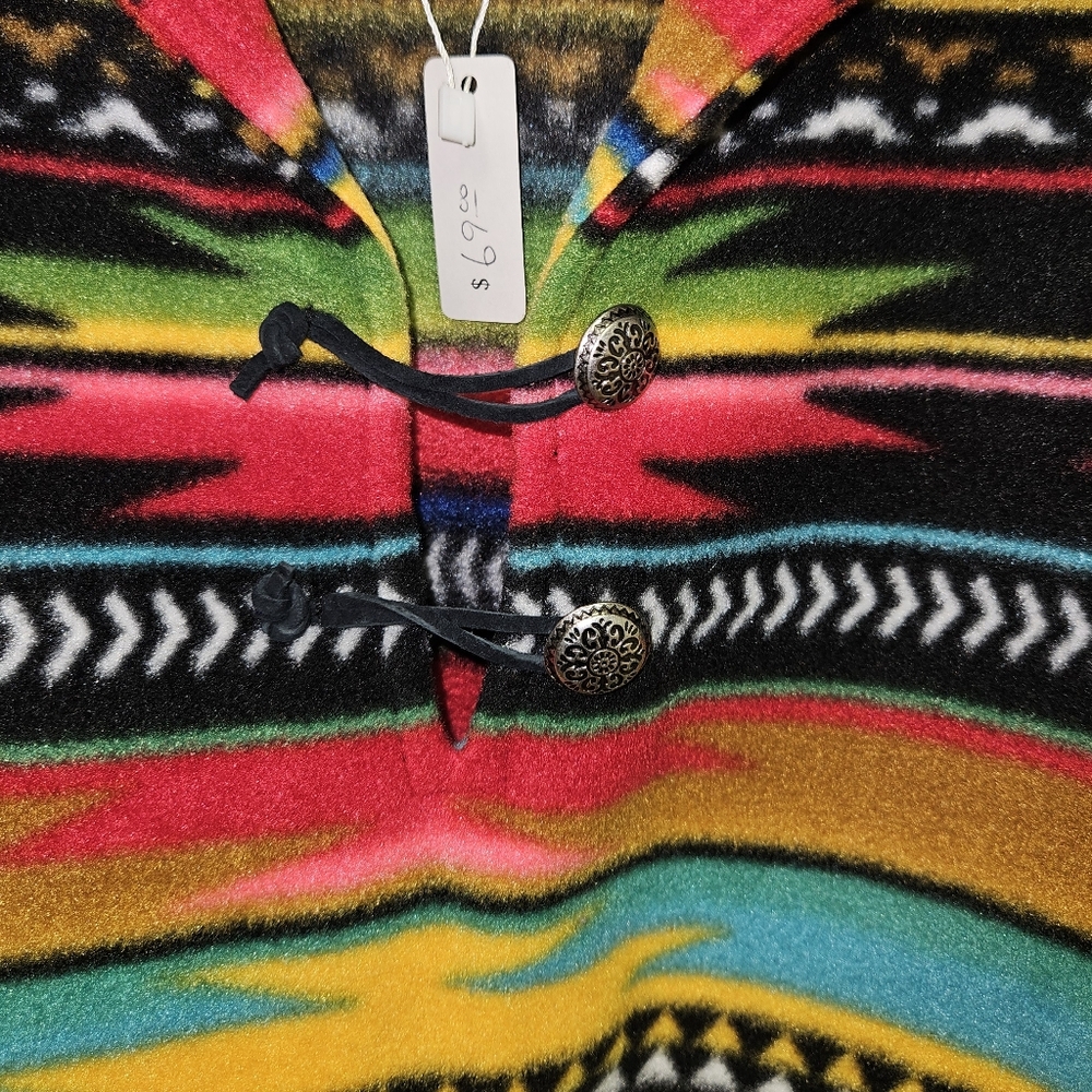 Fleece Aztec Patterned Pullover - Medium - image 4